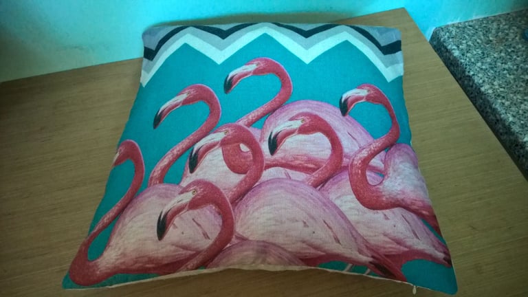 image for Scatter Cushion with Pink Flamingos Design,