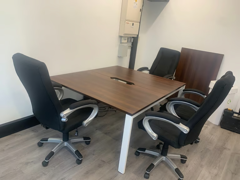 Office Desk Workstation Meeting Table brown with white legs Conference