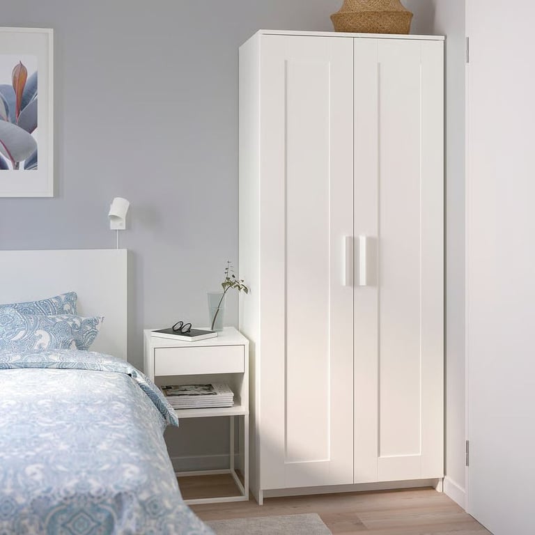 Ikea brimnes wardrobe with 2 doors, white, 78×190cm
