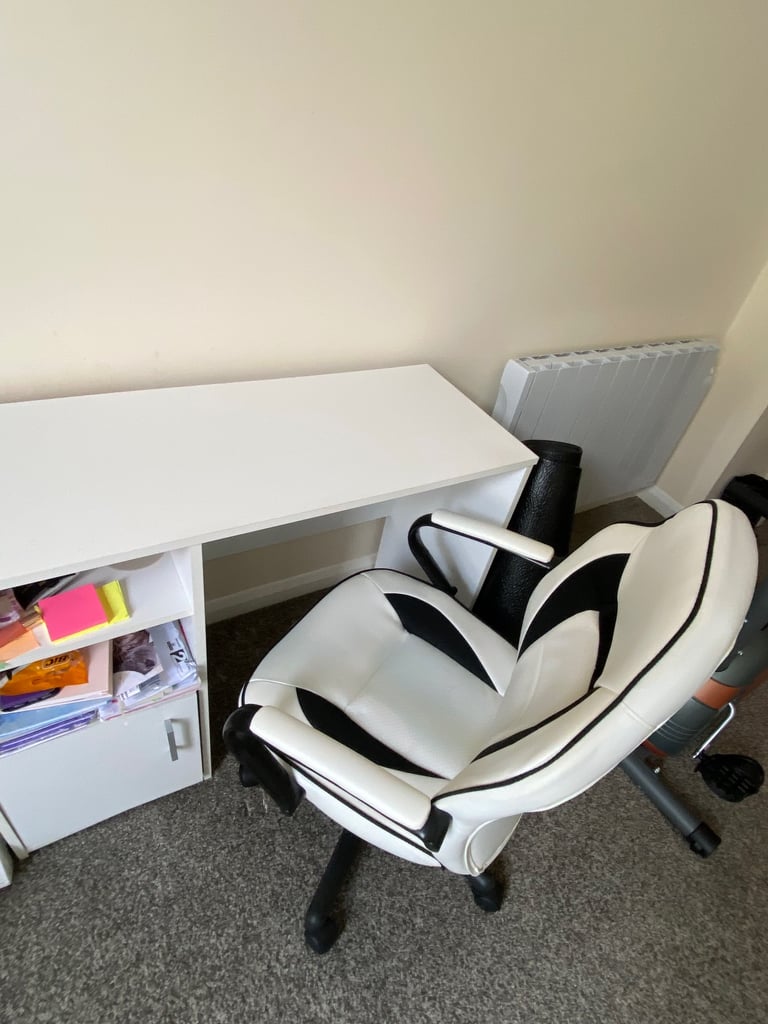 White office desk 