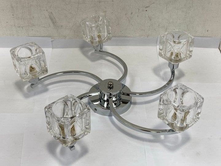 5 Light Ice Cube Style Ceiling Lights in Chrome 