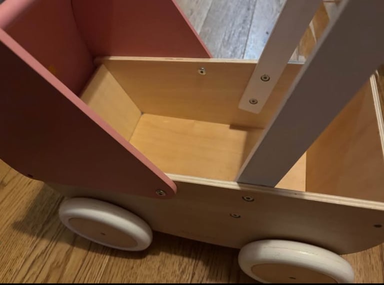 Wooden dolls pram 