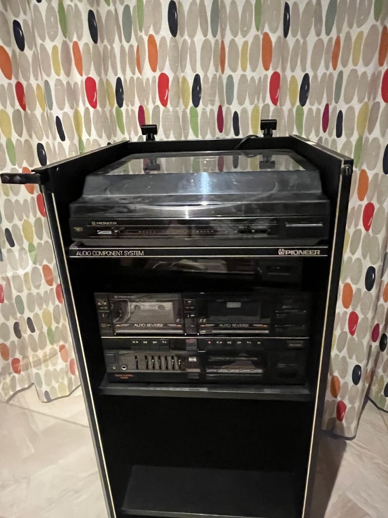 Vintage Hi Fi System , Cabinet, Record Deck,Amp, Radio , Aerial, Cassette player & tapes