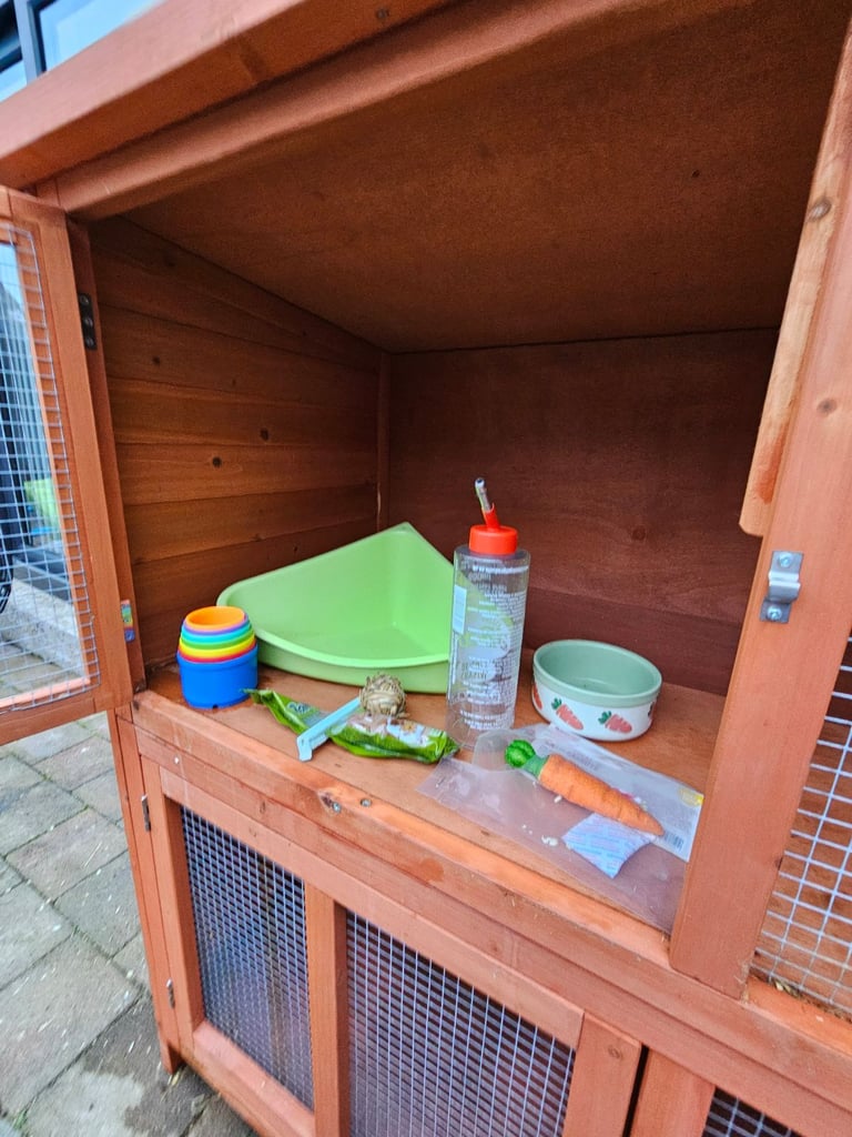 Two storey rabbit hutch
