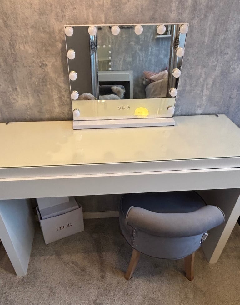IKEA glass topped dressing table