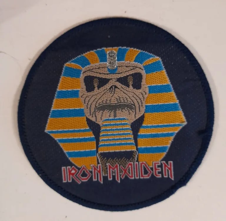 Rare Iron Maiden Powerslave Round Sew on Patch Vintage Rock Memorabilia ...