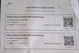 Patsy Cline & Friends Tickets - half price 