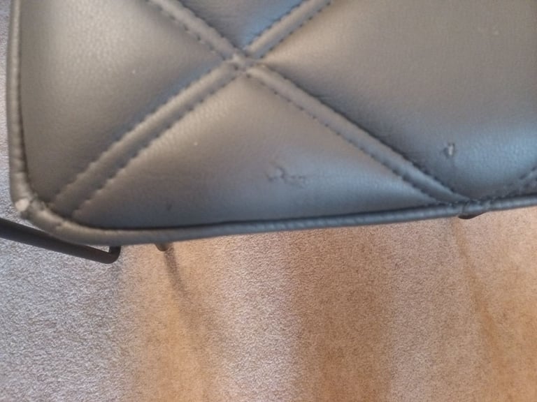 6 MODERN DINING CHAIRS - 3 WHITE,  3 DARK GREY