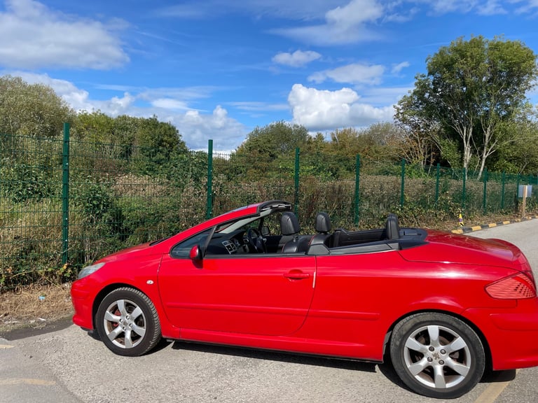 image for PEUGEOT 307 CC 1.6 ALLURE CONVERTIBLE 08 REG RED MOT MARCH 16TH 2026 SERVICE HISTORY LOW INSURANCE
