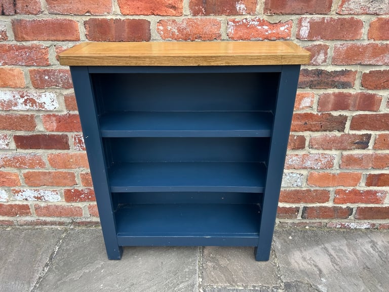image for Oak & Navy Bookcase - Good Condition 