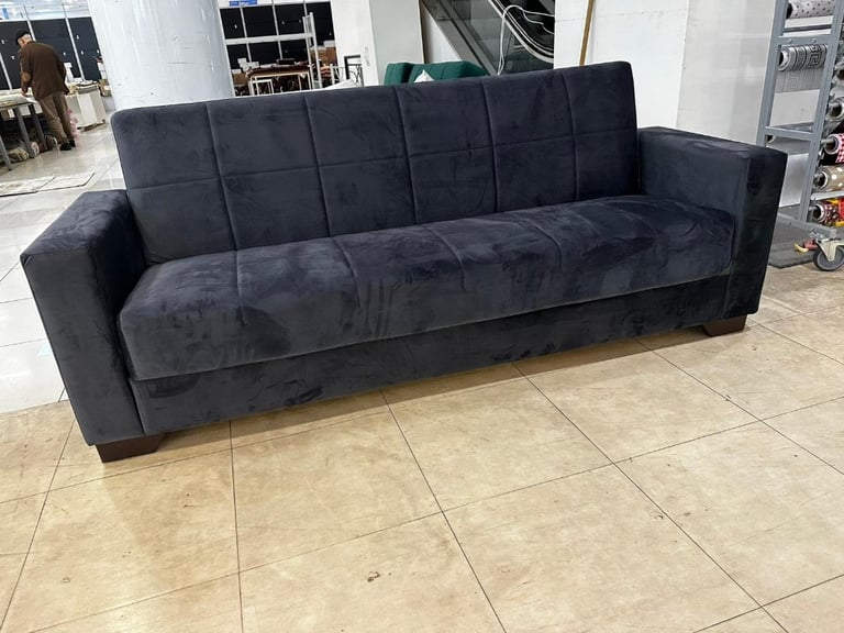 Wholesale price 3 seater sofa bed with storage dark grey plush velvet | in  Notting Hill, London | Gumtree