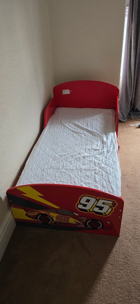 image for Kids Boy Mcqueen Bed and frame,Mattress and storahe