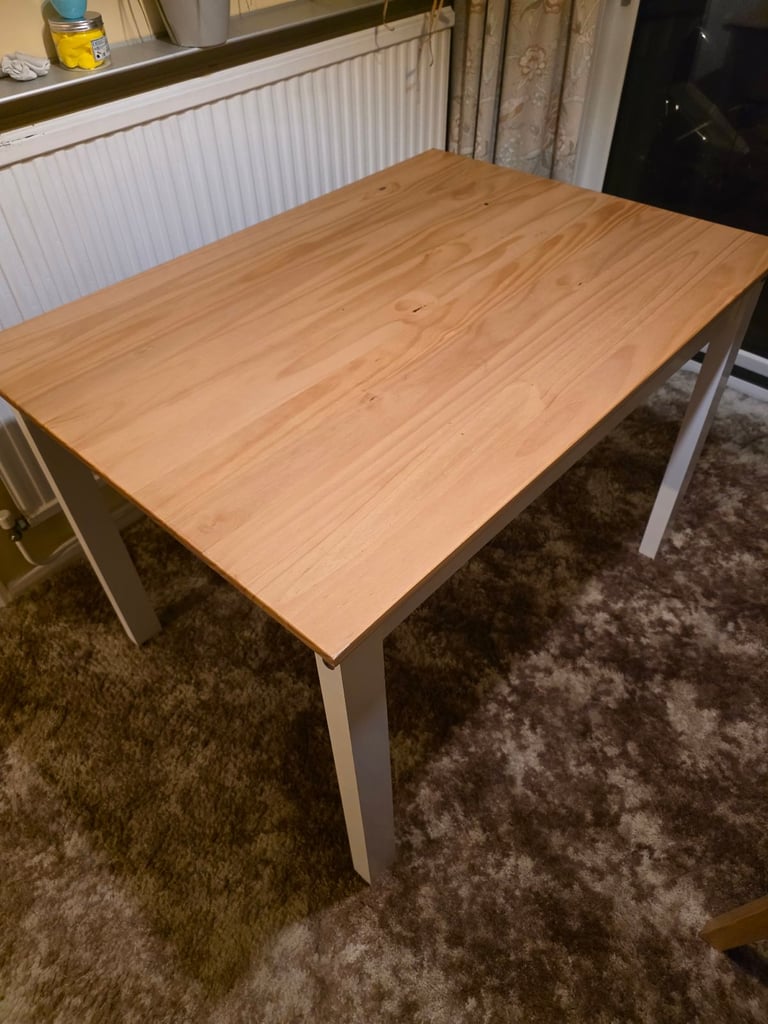 Wooden table and 4 matching chairs