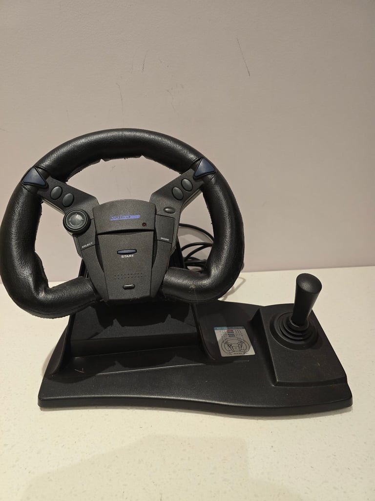 Logic 3 Top Drive Retro Analogue Steering Wheel Controller and Racing Pedals