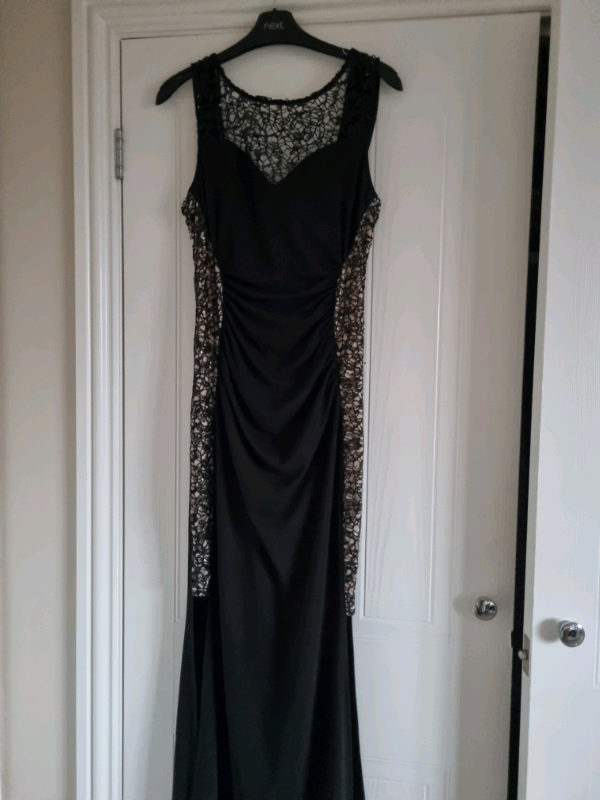 Lipsy Black Sequin Long Length Evening Dress