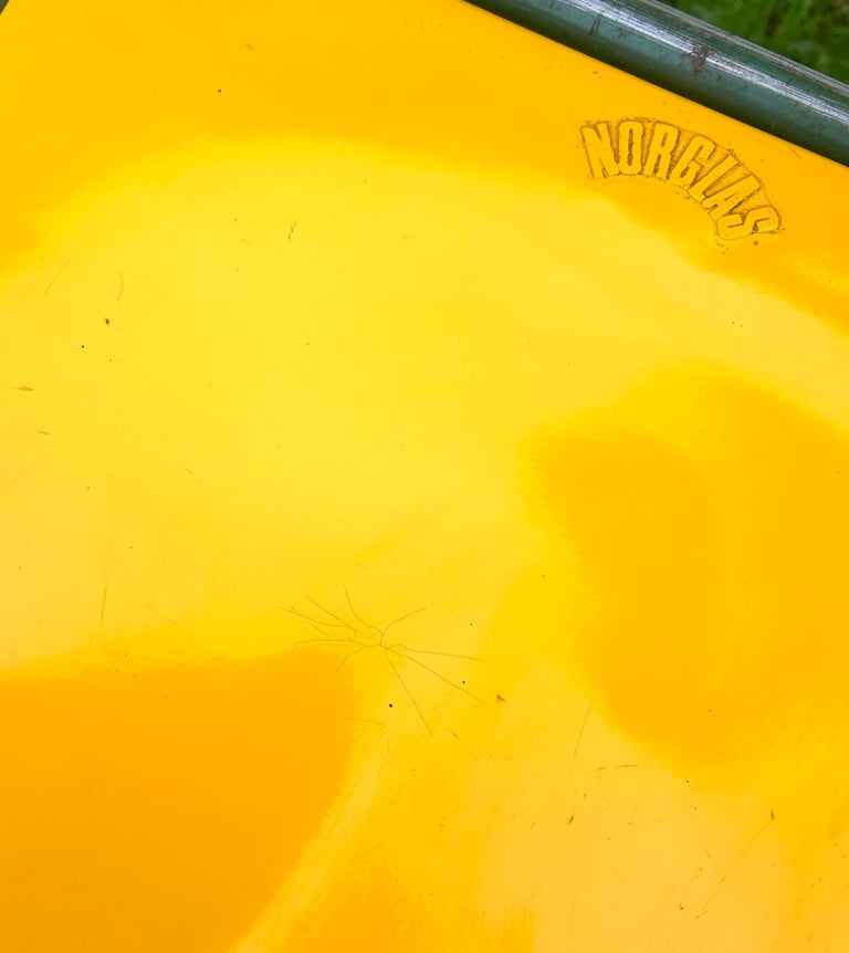 Yellow stacking vintage chairs antique dining kitchen industrial restaurant retro seating cafe