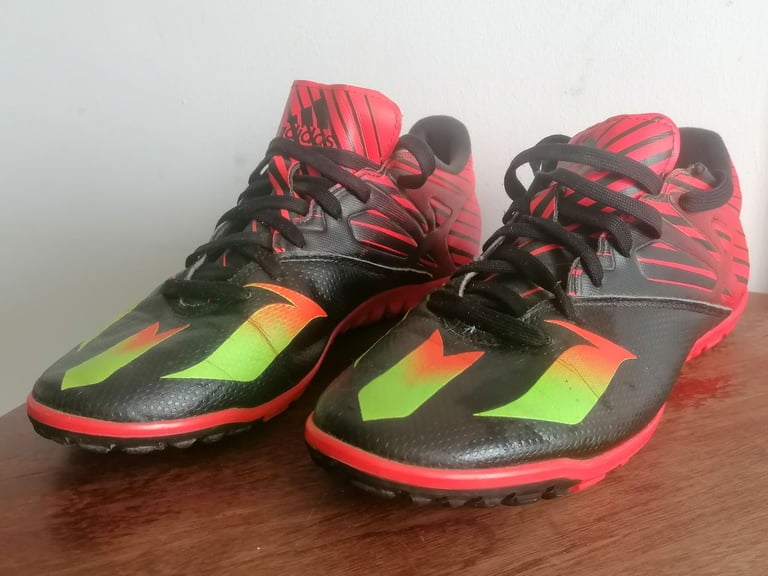 Adidas Messi Turf Soccer Shoes Green Black, red colour. Uk size - 9.