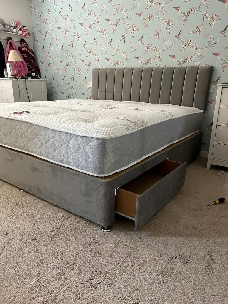 image for  Double Divan Bed with Mattress & Drawers ❤️ – Order Today | Quick Delivery **