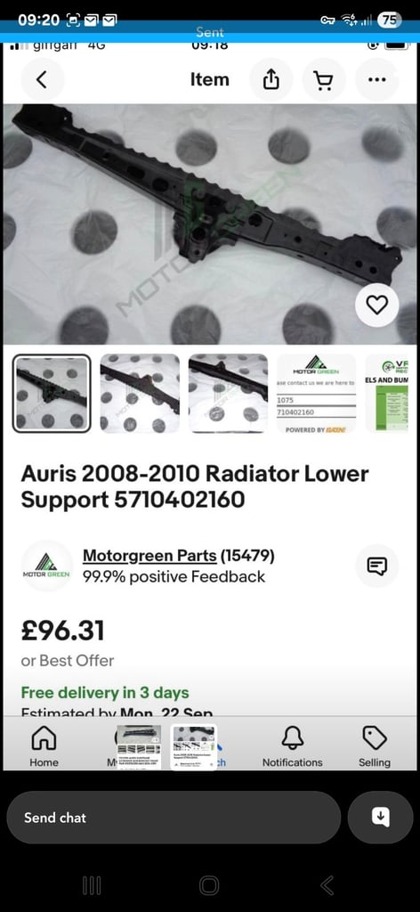 toyota auris 2008 parts needed