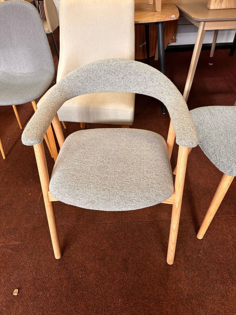 image for Habitat Lex Fabric Dining Chair - Natural