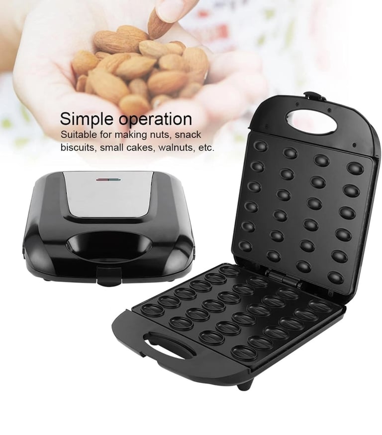 Double Sided Heating Electric Nut Walnut Cake Biscuits Maker with Non Stick Coat
