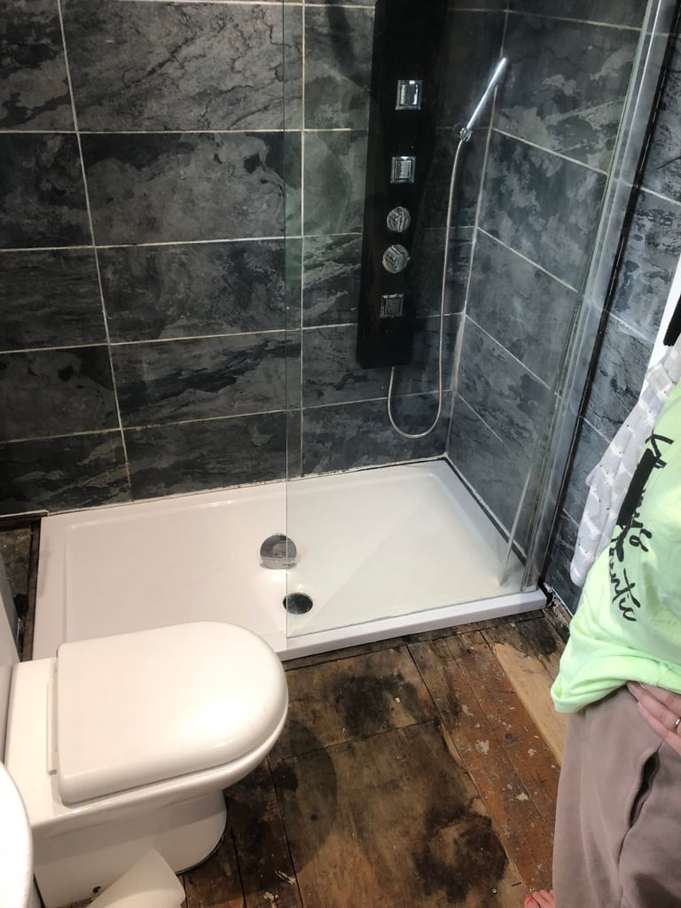 Stone Shower tray and glass screen 