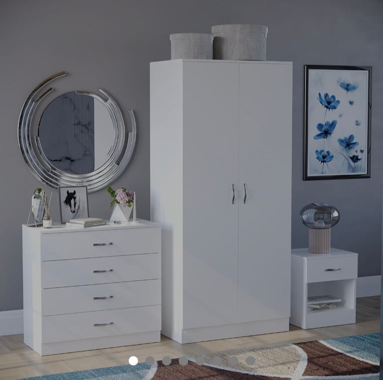White bedroom furniture set BNIB