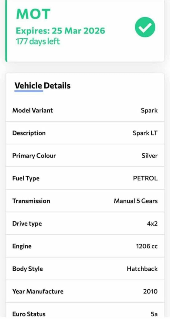Chevrolet, SPARK, Hatchback, 2010, Manual, 1206 (cc), 5 doors