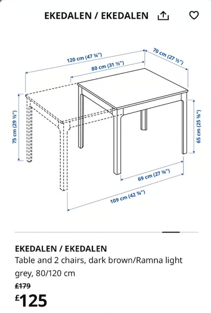 Lovely Extendable Kitchen Table (2-6 people) Ikea