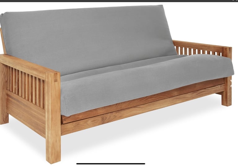 image for Futon company three seater solid oak futon 