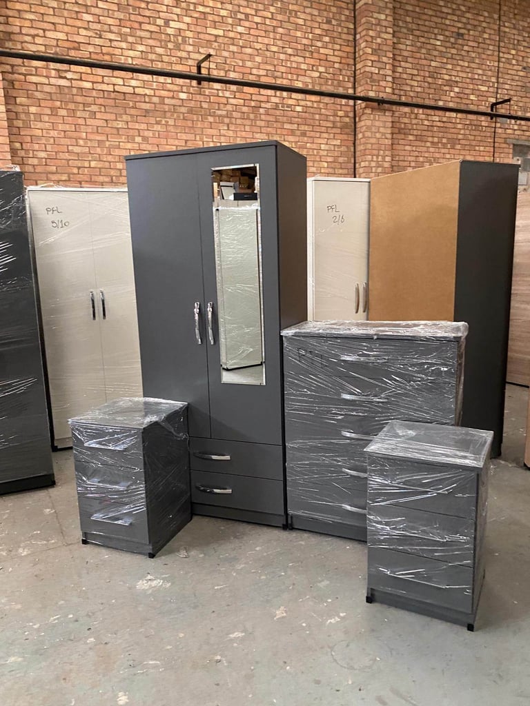 🔥 BRANDED Bedroom Furniture Set – Wardrobe + Chest + Bedside Tables | Bargain!