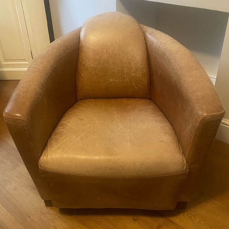 Two beautiful leather tub chairs £65 each