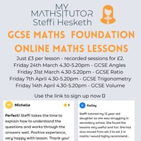 GCSE Foundation Maths online classes 