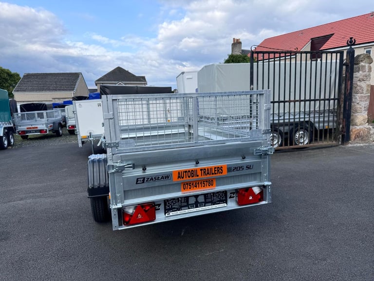 Brand New Zaslaw 205SU 7ft x 4ft single axle tipping trailer with 40cm mesh