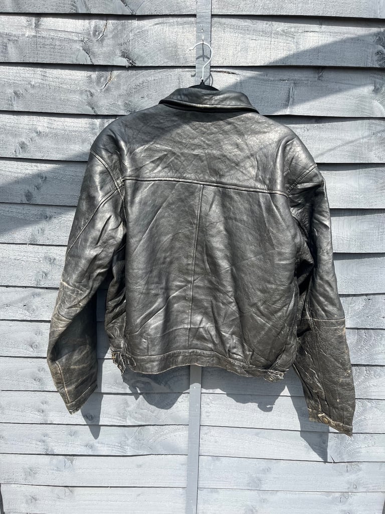 Vintage Motorcycle Leather Jacket By Zulfi Size Large In Black