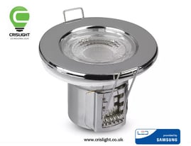 5W SPOTLIGHT FIRERATED FITTING SAMSUNG CHIP 6400K CHROME DIMMABLE IP65