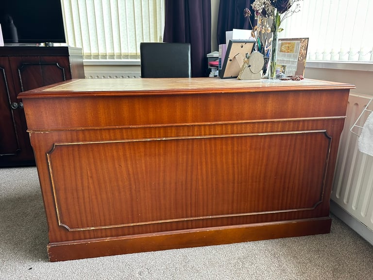 image for Solid wood old antique piece office desk - purchased for £1800