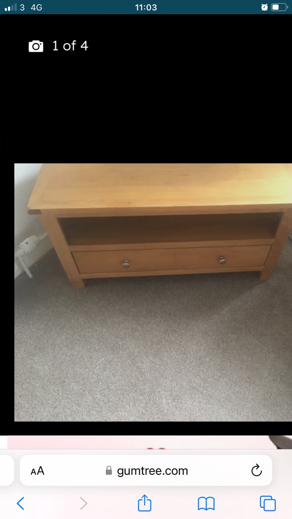 image for Light Wood Tv Unit With 2 Drawers Only £20 