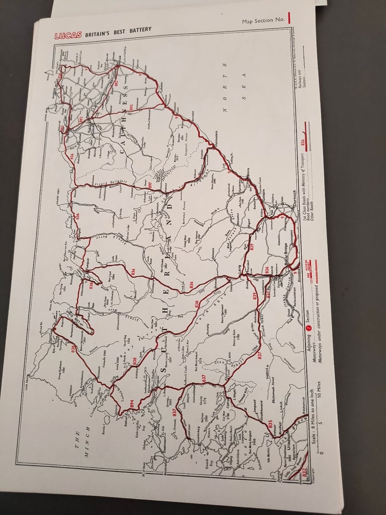 Vintage Lucas road map 