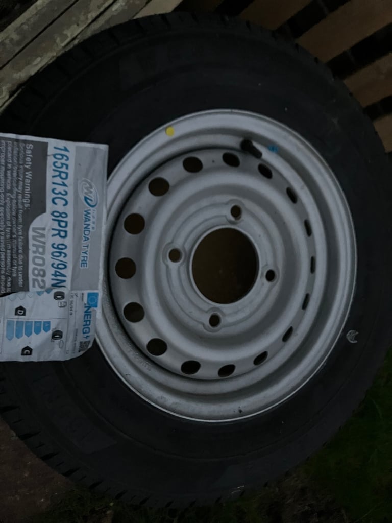 Trailer Wheel 13inc and tyre: new unused: 165/R13C 8PR 96/94N 