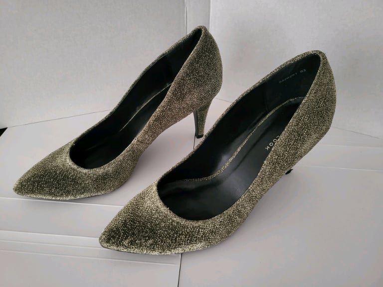 Gold sparkly shoes