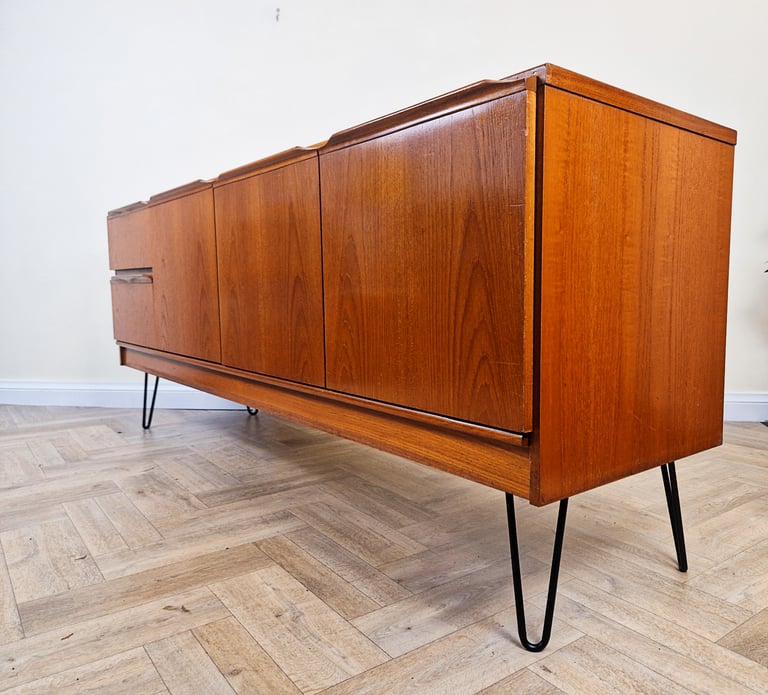 Vintage Mid Century Pyramid Teak Danish Design Sideboard Buffet Credenza BL678