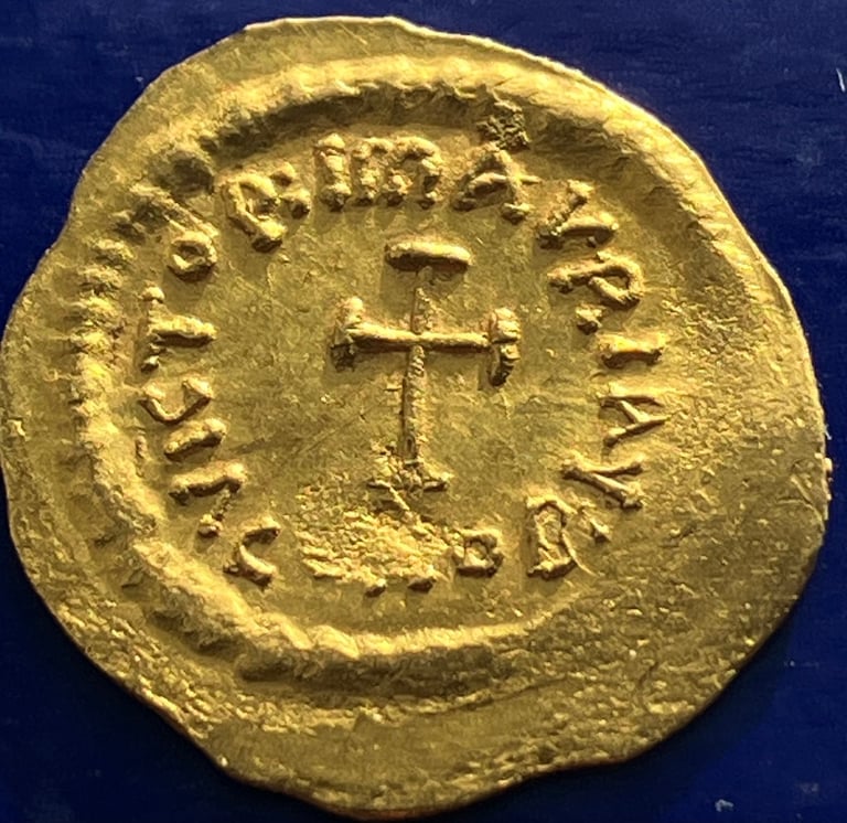 24ct Gold Byzantine Coin Marcie Tiberius Gold Tremissus Roman Coin 582-602AD