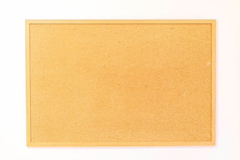 image for Cork Notice Message Board + 150 drawing pin box
