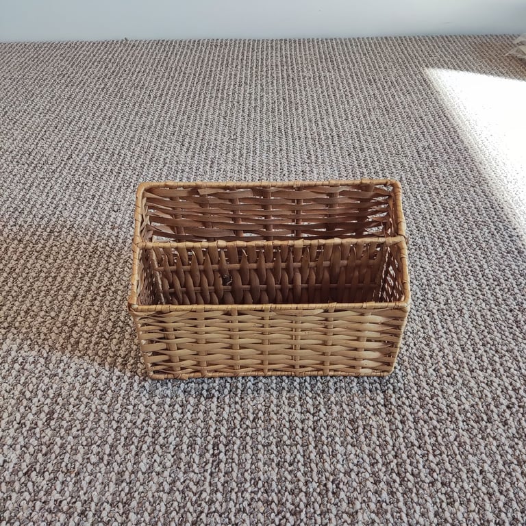 image for Wicker Rattan Letter Storage Basket Organiser Light Brown