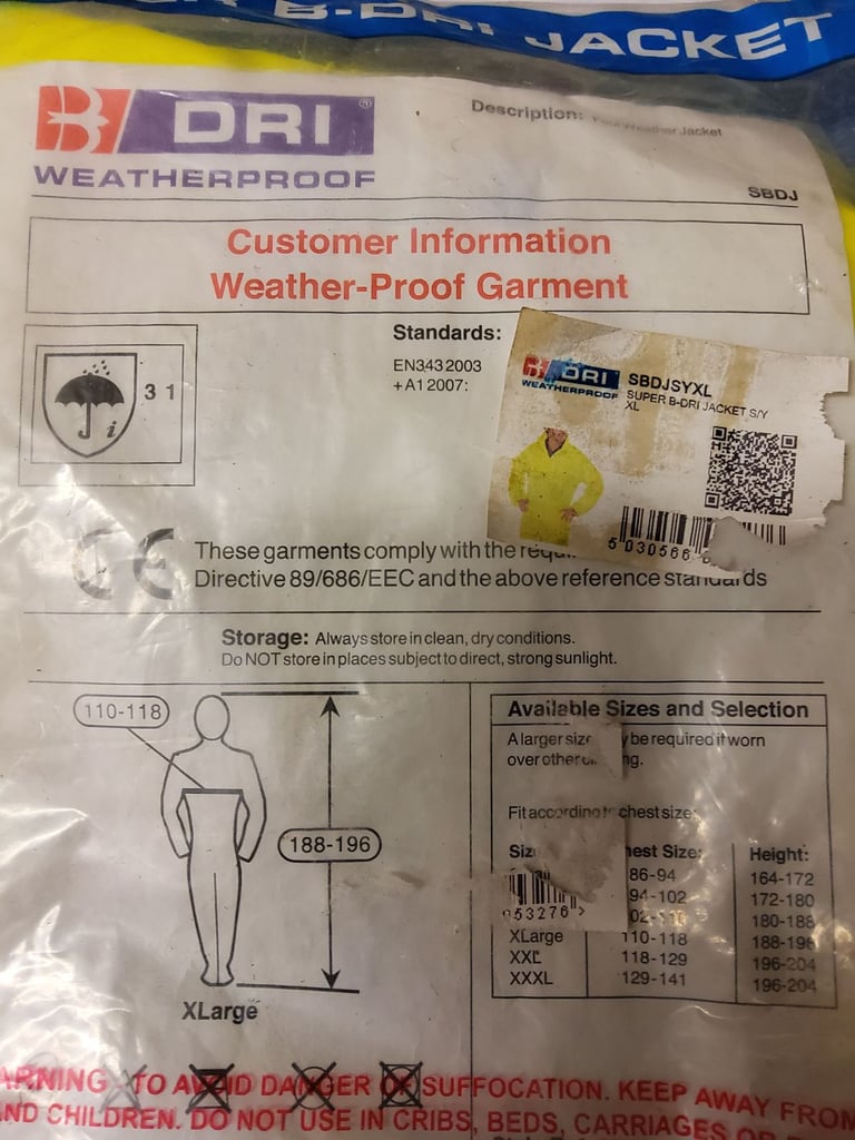 HI VIZ WEATHERPROOF JACKET  & 2 PAIRS TROUSERS