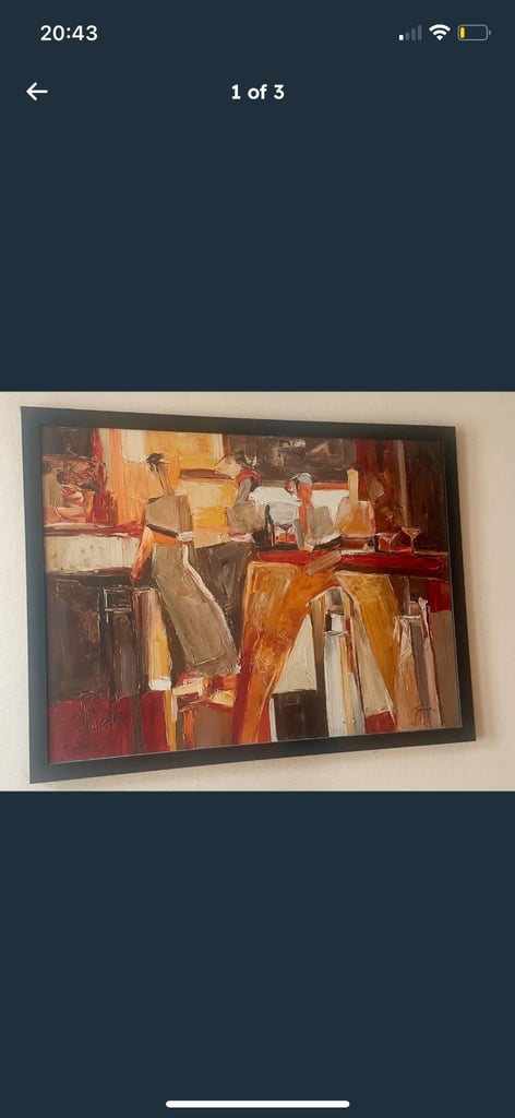 Large ikea painted canvas