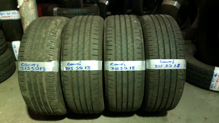 matching set 215 50 18 continental tyres 7mm £160 set fitd n bal £80 pair