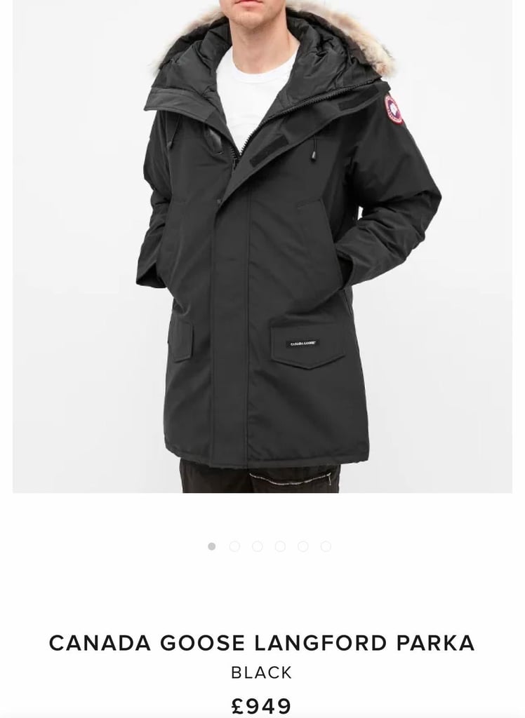 Men’s Canada Goose Langford Parka with fur black size Medium 