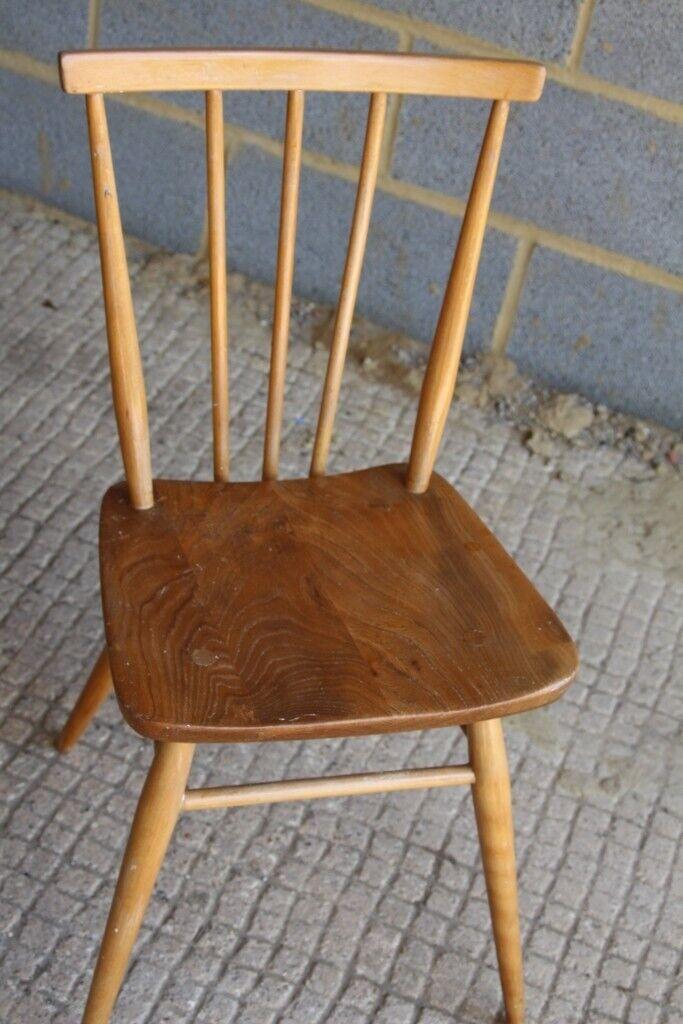 Vintage Mid Century Retro Wooden Ercol Model 391 Kitchen Dining Stick Back Chair